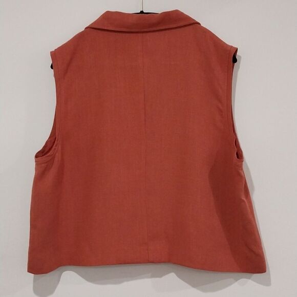 PrettyGarden Pant Blazer Vest Set Size XL Linen Blend High Waisted Wide Leg Chic - Picture 5 of 16